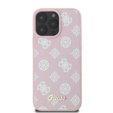 Guess Peony Script MagSafe - Pouzdro iPhone 16 Pro Max (růžové)