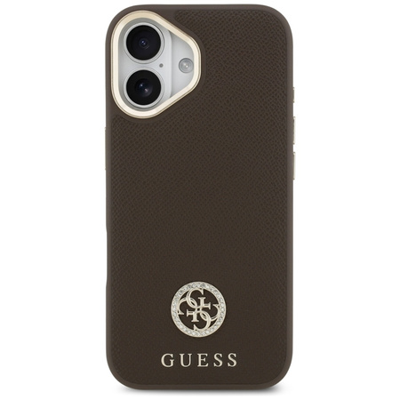 Guess Grained Strass Logo MagSafe - Pouzdro iPhone 17 (hnědý)