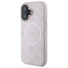 Guess Saffiano Pfingstrose Classic Logo MagSafe - iPhone 16 Tasche (rosa)