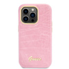 Guess Croco Collection - Case for iPhone 14 Pro (Pink)