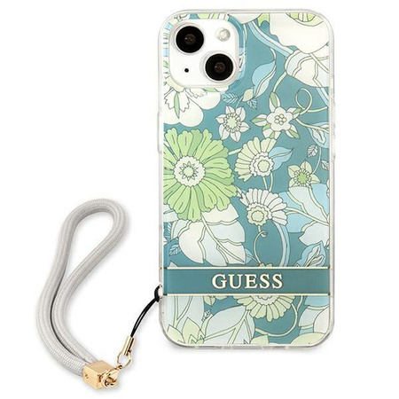Guess Flower Cord - Cover for iPhone 13 mini (Green)