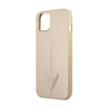 Guess Saffiano Triangle Logo Case - Hülle für iPhone 13 mini (Beige)