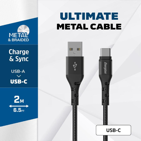 Energizer Ultimate - propojovací kabel USB-A k USB-C 2 m (černý)