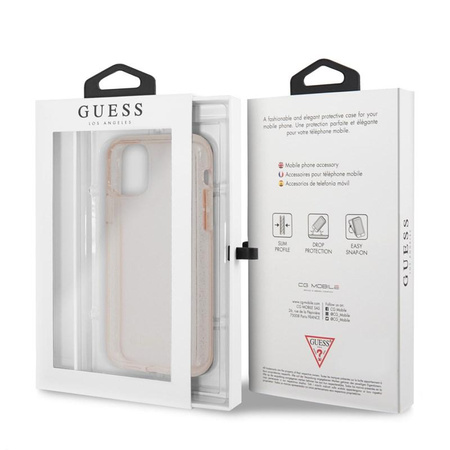 Třpytivé pouzdro Guess - pouzdro pro iPhone 11 Pro (růžové)