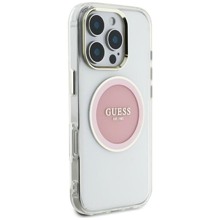Guess IML Metal Colored Circle Classic Logo MagSafe - Case for iPhone 16 Pro Max (pink)