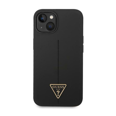 Guess Silicone Triangle Logo - pouzdro pro iPhone 14 Plus (černé)