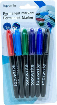 Topwrite - Marqueurs permanents 6 couleurs
