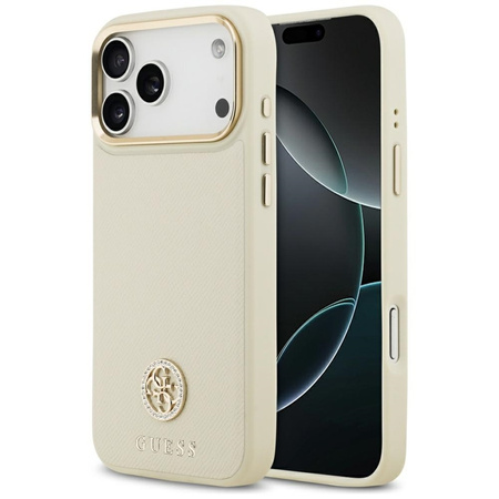 ETUI DO IPHONE 17 PRO MAX do MAGSAFE GUESS ORYGINALNE BEŻOWE ELEGANCKIE