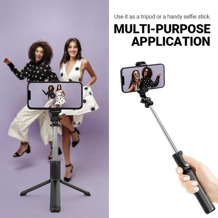 BLUETOOTH SELFIE STICK S PILOTEM SE STABILIZACÍ, pro telefon, iPhone, Crong SelfieGo Lite