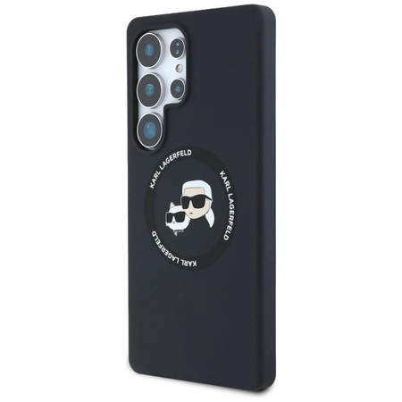 Karl Lagerfeld Silicone Double Heads And Circle MagSafe - Samsung Galaxy S25 Ultra Case (black)