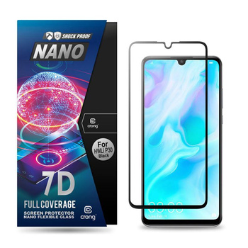 Crong 7D Nano Flexible Glass - 9H hybridní sklo pro celý displej telefonu Huawei P30 Lite