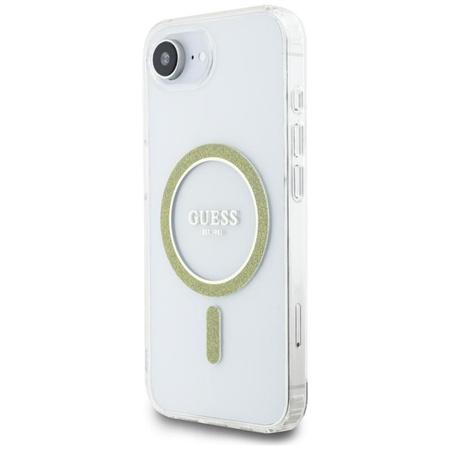Guess IML Glitter Circle MagSafe - Case for iPhone 16e (transparent)