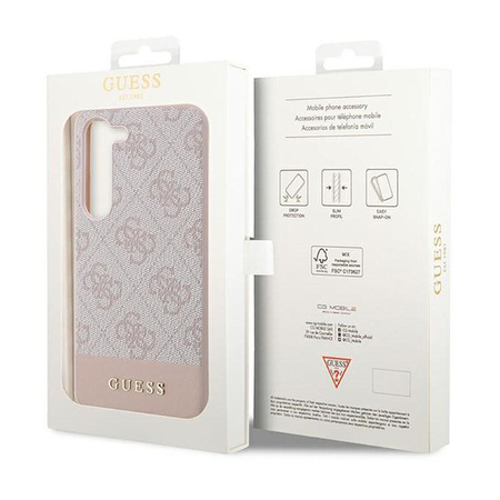 Guess 4G Bottom Stripe Metal Logo Collection - pouzdro pro Samsung Galaxy S23 (růžové)