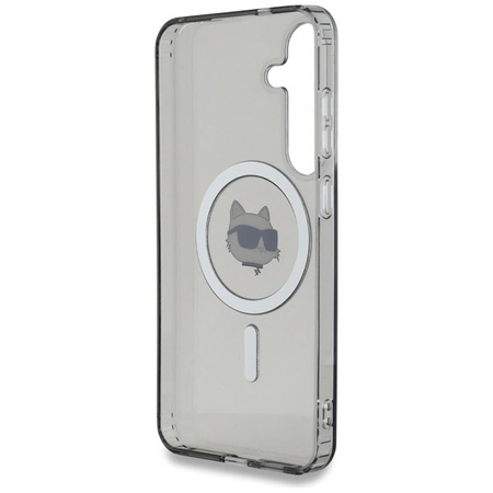 Karl Lagerfeld Button Choupette Head Printed Logo MagSafe - Hülle für Samsung Galaxy S25 (Schwarz)