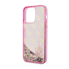 Guess Liquid Glitter Transculent 4G - Schutzhülle für iPhone 14 Pro Max (Pink)