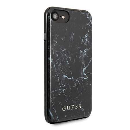 Guess Marble - Pouzdro pro iPhone SE 2020 / 8 / 7 (černé)