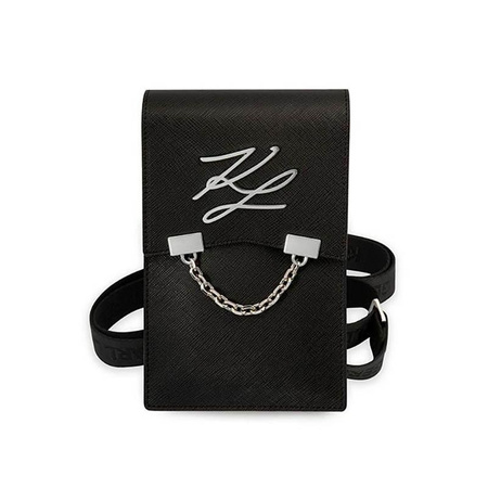 Karl Lagerfeld Autograph Chain Wallet Phone Bag - Smartphone- und Accessoire-Tasche (Schwarz)