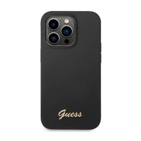 Guess Silicone Vintage - Coque iPhone 14 Pro Max (noir)