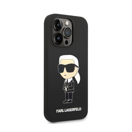 Karl Lagerfeld Silicone NFT Ikonik - Hülle für iPhone 14 Pro Max (Schwarz)