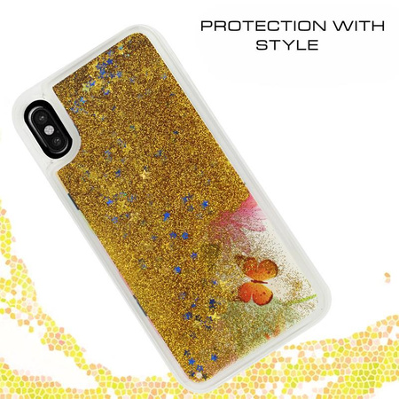 Zizo Liquid Glitter Star Case - iPhone X (Motýli)
