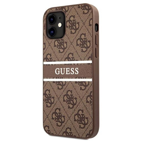 Guess 4G Printed Stripe - iPhone 12 mini Tasche (braun)