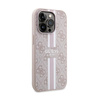 Guess 4G Étui MagSafe à rayures imprimées - iPhone 15 Pro Max (rose)
