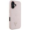 Guess Gekörnte Hot Stamp Pfingstrose Dreieck Logo MagSafe - iPhone 16 Fall (rosa)