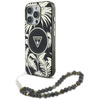 Guess Palm Trees Triangle Pearl Strap MagSafe - Hülle für iPhone 16 Pro (schwarz)