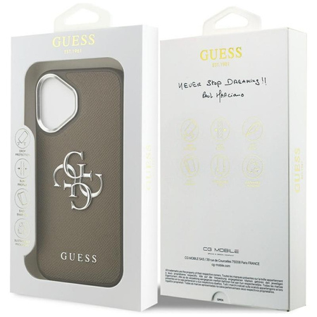 Guess Grained Big 4G Classic Logo - Pouzdro iPhone 17 (hnědé)