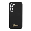 Guess Silicone Script Metal Logo - Case for Samsung Galaxy S23+ (Black)