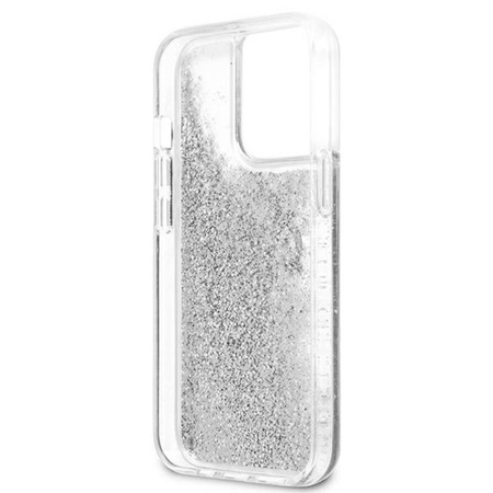 Pouzdro Guess Liquid Glitter 4G Big Logo - iPhone 13 Pro Max (stříbrné)