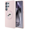 Karl Lagerfeld Silicone Double Heads And Circle MagSafe - Case for Samsung Galaxy S25 Ultra (Pink)