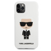Pouzdro Karl Lagerfeld Fullbody Silicone Iconic - iPhone 11 Pro Max (bílé)