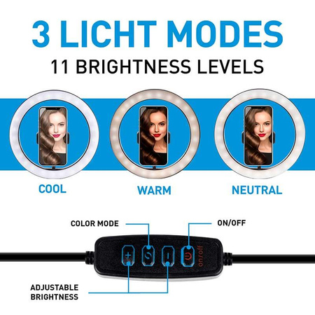 Grundig - Ring light pour photos, selfie, maquillage