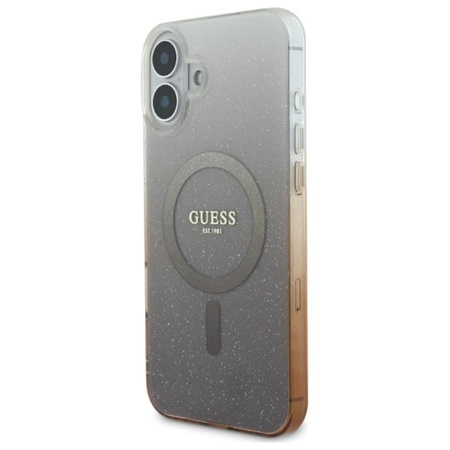 Guess IML Glitter Gradient MagSafe - Hülle iPhone 16 Plus (Braun)
