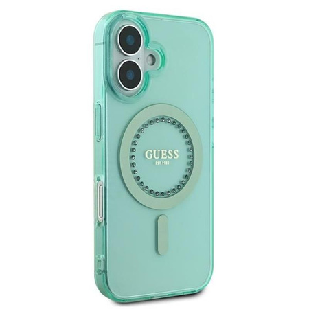 Guess IML strasszos MagSafe - iPhone 16 Plus tok (zöld)
