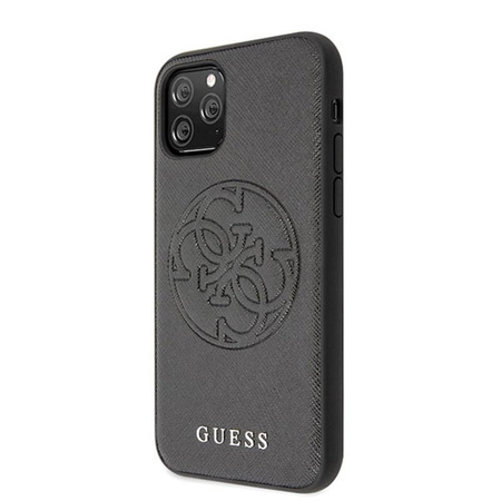 Guess Saffiano 4G Circle Logo - iPhone 11 Pro Max Tasche (schwarz)