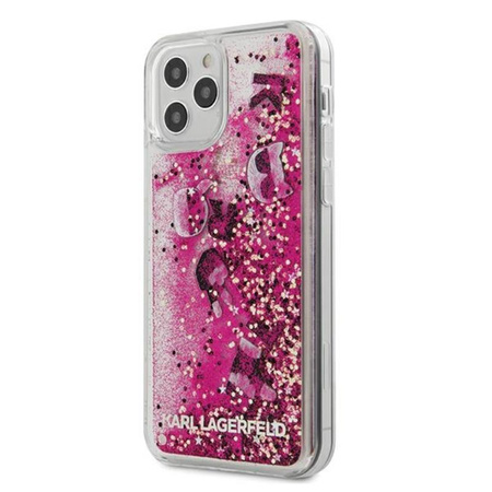 Karl Lagerfeld Glitter Liquid Floating Charms - Etui iPhone 12 / iPhone 12 Pro (Pink Floating Charms)