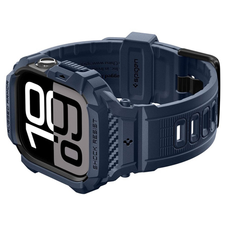 Spigen Rugged Armor Pro V2 – Pasek z obudową do Apple Watch 10 / 11 42 mm (Navy Blue)
