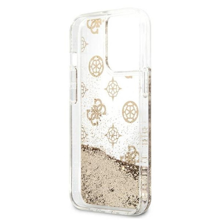Guess Peony Liquid Glitter - Coque iPhone 13 Pro (Or)