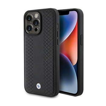 BMW Leather Diamond Pattern - Case for iPhone 15 Pro (Black)