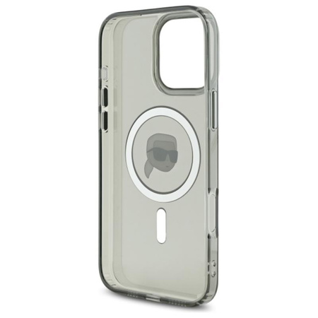 Karl Lagerfeld IML Metal Karl Head MagSafe - Étui pour iPhone 16 Pro Max (noir)