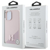 Karl Lagerfeld Silicone Shadow Metal Initial MagSafe - Hülle für iPhone 16 (rosa)