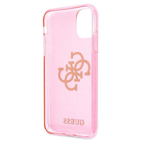 Guess Glitter 4G Big Logo - pouzdro pro iPhone 11 (růžové)