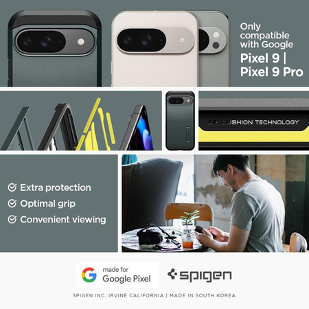 Spigen Tough Armor - Étui pour Google Pixel 9 / 9 Pro (Abyss Green)