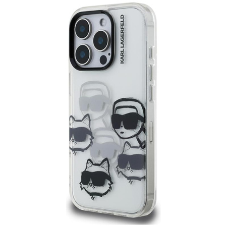 Karl Lagerfeld IML Multi K&C Head Pattern - Case for iPhone 16 Pro (transparent)