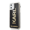 Logo Karl Lagerfeld Karl Liquid Glitter - Coque pour iPhone 11 (Noir/Or Glitter)