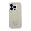Guess Croco Triangle Metal Logo - iPhone 15 Pro Max Case (Gold)