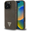 Guess Grained Hot Stamp Peony Triangle Logo MagSafe - pouzdro pro iPhone 16 Pro (hnědé)