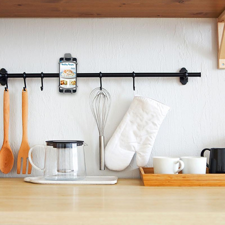 UCHWYT ROWEROWY NA TELEFON NA KIEROWNICĘ, Szary, 10-15cm, Dunlop